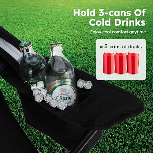 ALPHA CAMP Camping Chair 2 Pack Portable Chair with 3-Can Cooler Folding Chair with Side Pocket and Cup Holder, Collapsible for Camping, Tailgates, Beach, Fishing and Sports,2PC - Image 6