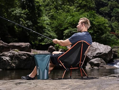 MARCHWAY Lightweight Folding Camping Chair, Stable Portable Compact for Outdoor Camp, Travel, Beach, Picnic, Festival, Hiking, Backpacking, Supports 330Lbs (Orange) - Image 7
