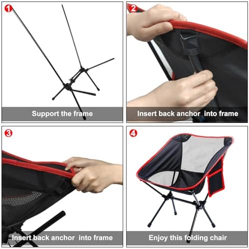Backpacking Chair, Camping Chairs for Adults, Foldable Portable Chair for Outside Camp Sports Beach Travel Hiking - Image 7