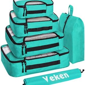 Veken 6 Set Packing Cubes for Travel Essentials, Suitcase Organizer Bags Set for Luggage, Road Trip Travel Accessories in 4 Sizes (Extra Large, Large, Medium, Small)