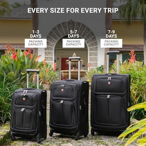 SwissGear Sion Softside Expandable Luggage, Black, Carry-On 21-Inch - Image 5