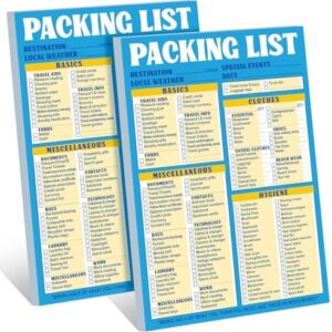 Eaasty 2 Pcs 120 Sheets Spring summer Travel Packing List 6 x 9 Packing List Checklist Notepad Cruise Checklist Essentials Note Pad for Hiking Camping Beach Vacations Gifts