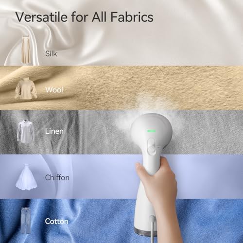 HiLIFE Steamer for Clothes, Handheld Clothes Steamer with Large 300ml Tank, 1100W Clothing Steamer, Fabric Wrinkle Remover, Portable & Compact Travel Size Garment Steamer ONLY FOR 120V (White) - Image 5