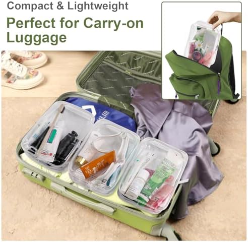 2 Pack TSA Approved Toiletry Bag, Airplane Travel Essentials for Long Flight Flying European International Must Haves Small Quart Size Makeup Zipper Pouch for Women Men Toiletries Liquids Clear - Image 6