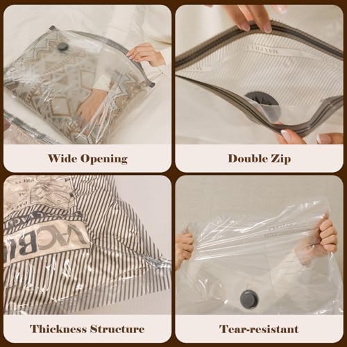 Vacuum Bags for Travel with Rechargeable air Pump, 15 Pack Carry-on Size Compression Packing Bags for Luggage and Suitcase, Space Saver for Clothes and Clothing Travel - Image 6