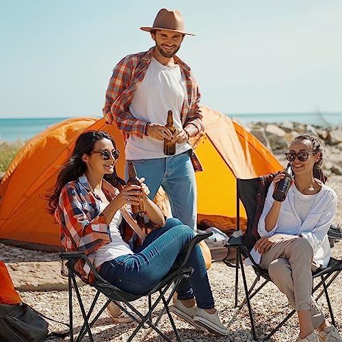 2 Pack Lightweight Camping Chairs for Adults & Teens, 250LBS Capacity Foldable Portable Chairs with Carry Bag, Compact Design for Camping, Beach, Picnics, and Outdoor Events - Image 2