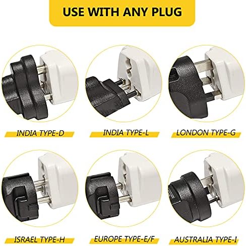 4 Pack Universal Adapter, Europe to US Plug Travel Adapters (White) - Image 3