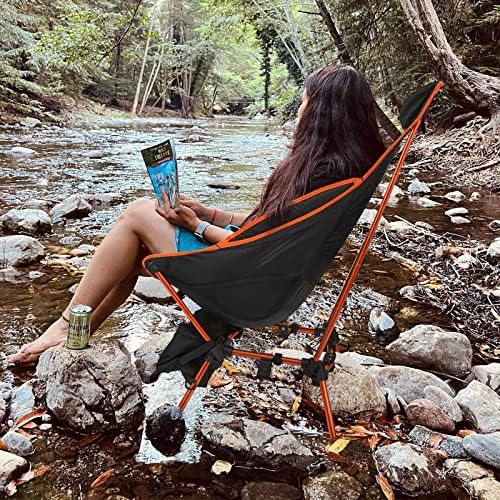 G4Free Folding Camp Chair High Back Lightweight Camping Chair with Removable Pillow, Side Pocket & Carry Bag, Compact & Heavy Duty 385lbs for Outdoor Hiking Backpacking Beach Picnic Travel - Image 8