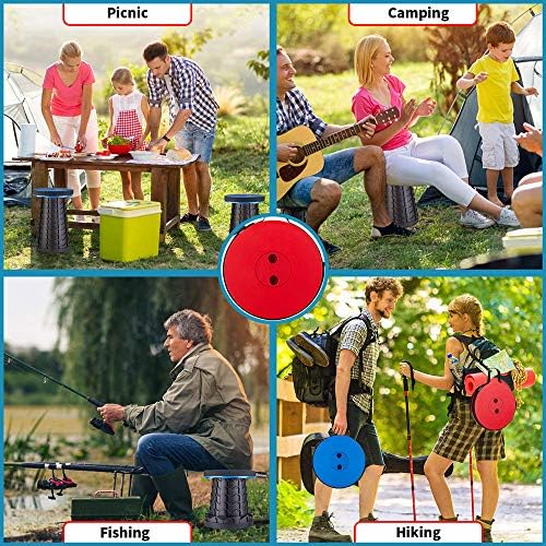 Boreeman Upgraded Folding Stool Lightweight Yet More Sturdy with Load Capacity 400lbs Portable Collapsible Stool for Camping Fishing Hiking BBQ (Blue) - Image 7
